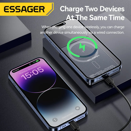 Essager - Batería Externa inalámbrica fina magnética, carga rápida de 20W y 5000mAh para Magsafe