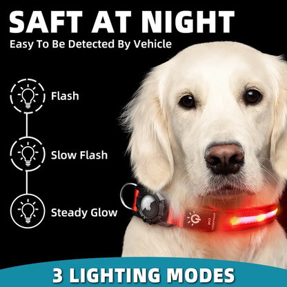 Collar con GPS para perros. Collar emisor de luz LED.