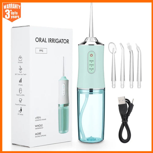 Irrigador Oral portátil, hilo Dental con chorro de agua, recargable por USB.