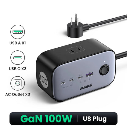 UGREEN Adaptador 100W estación de carga GaN QC 3.0