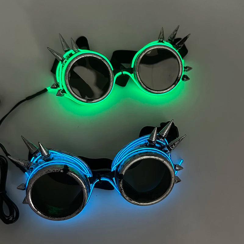 Gafas punk luminosas con luz LED