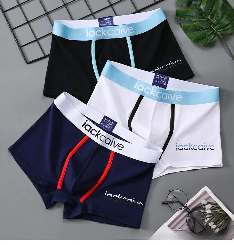 Pack 3Pcs Bóxer Shorts Algodón Deportivos