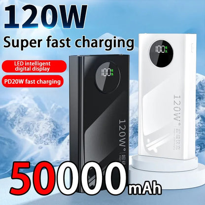 Banco de energía de 120W, carga súper rápida, 50.000mah