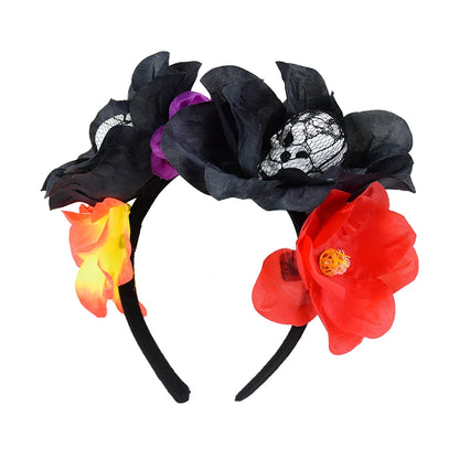 Diadema de rosas con calaveras