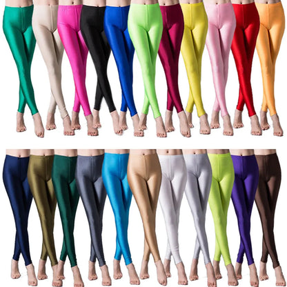 Leggings ajustados de alta elasticidad brillantes