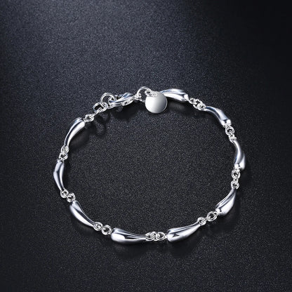 Pulsera de plata de ley 925 con forma de gota