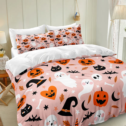 Juego de funda nórdica de Halloween, juego de cama de 3 piezas.