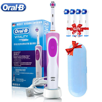 Cepillo de dientes eléctrico Oral-B con vibración rotativa 2D, limpieza profesional.