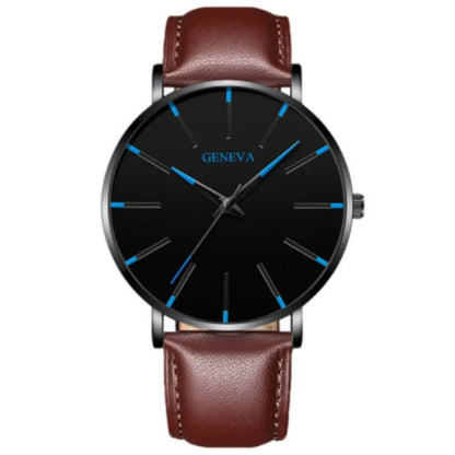 Reloj minimalista con malla de acero inoxidable