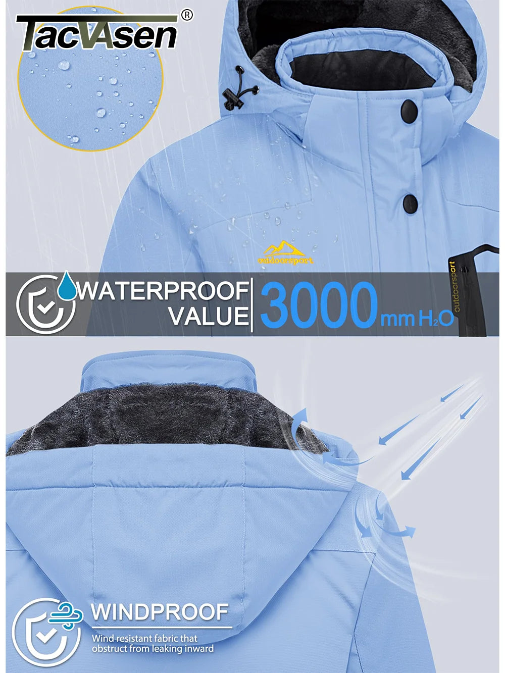 Chaqueta Polar Térmico Impermeable Esquí Snowboard