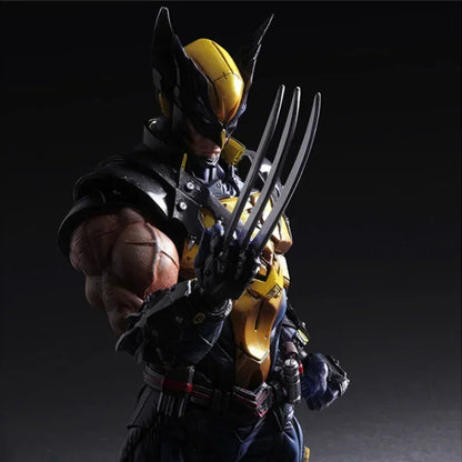 Figura de acción de Wolverine X-Men modificada de Marvel, modelo con armas y cabezas reemplazables, 26 cm.