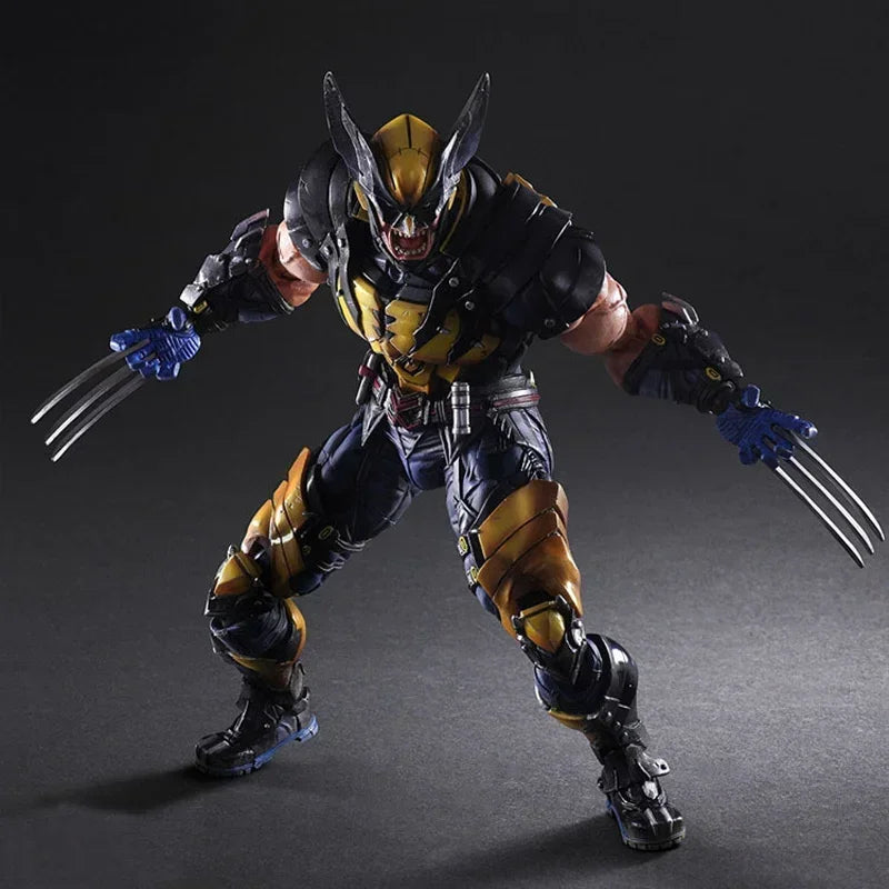 Figura de acción de Wolverine X-Men modificada de Marvel, modelo con armas y cabezas reemplazables, 26 cm.