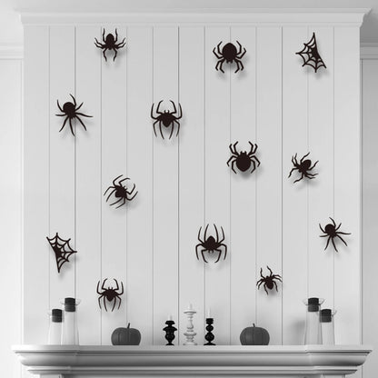 Decoración de Halloween 3D Fantasma negro Murciélago Araña Adhesivo