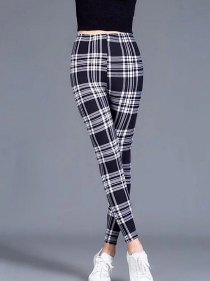 Leggings De Cuadros Estampados Push Up