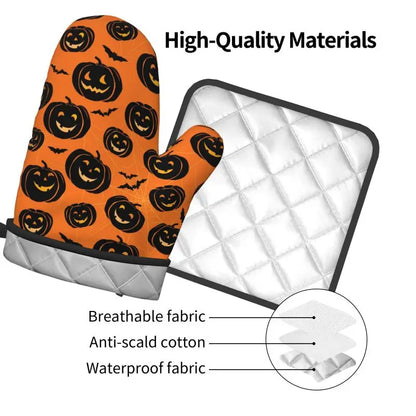 Guantes para horno y ollas, resistentes al calor para cocinar en Halloween.