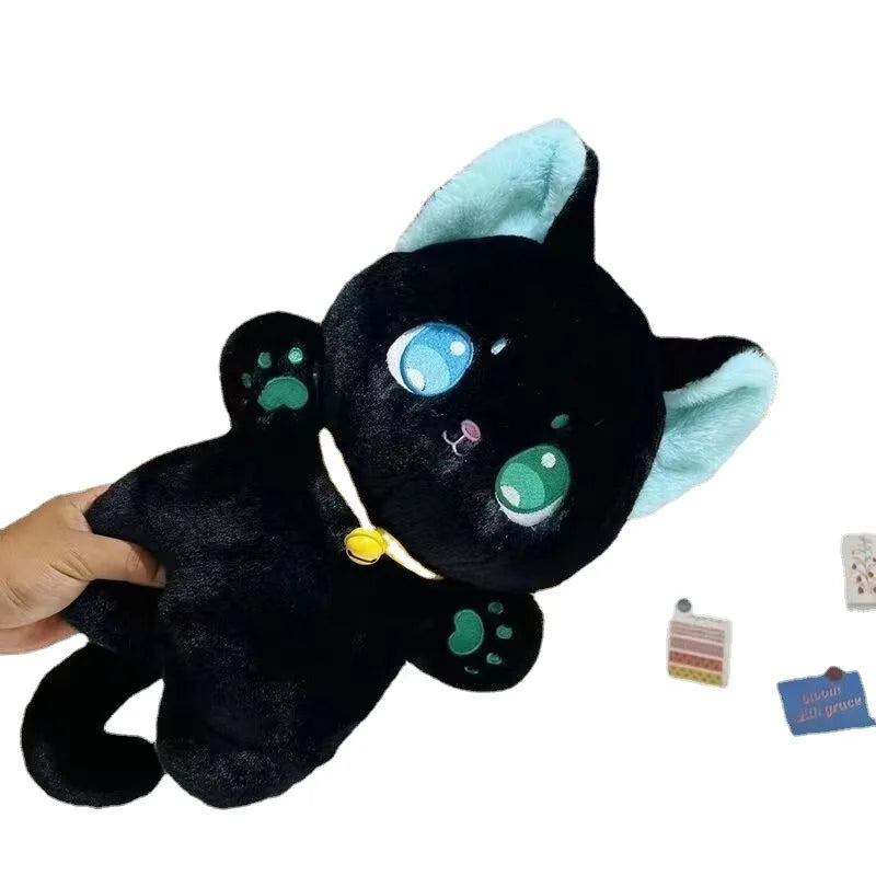 Juguete de peluche de gato blanco y negro de 25 cm