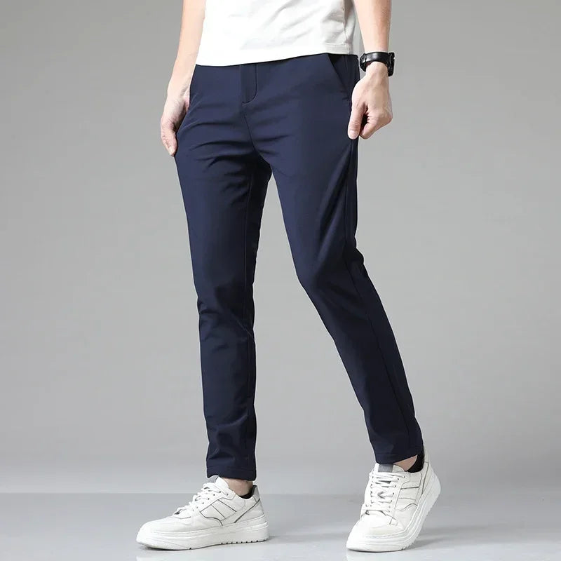 Pantalones Slim casual, cintura elástica