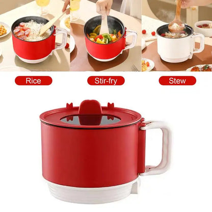 Mini olla elèctrica de cocina para sopas, guisos, fideos. Portátil y multifuncional.