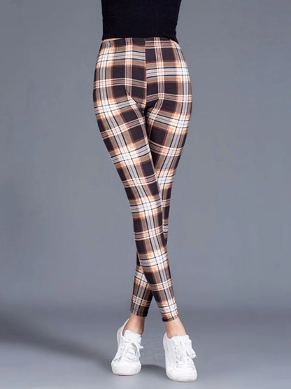 Leggings De Cuadros Estampados Push Up