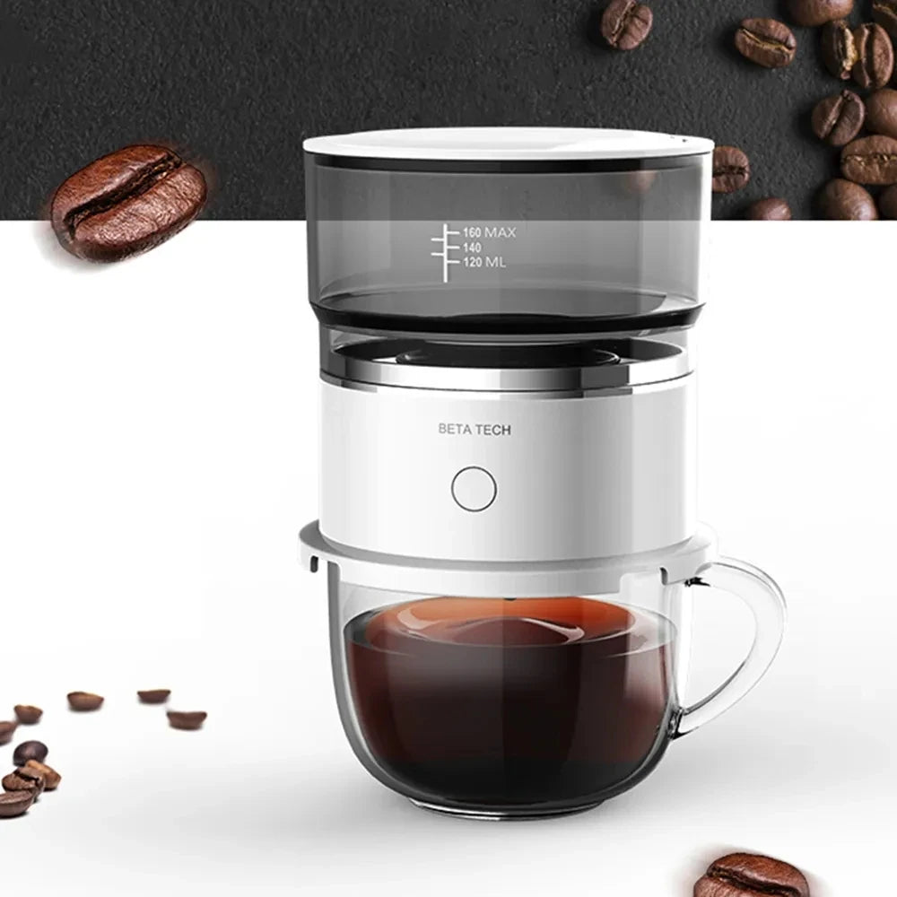 Mini cafetera eléctrica portátil para exteriores, semiautomática de goteo.