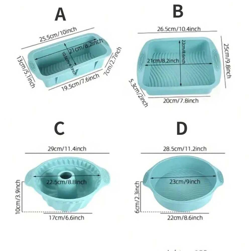 Juego de moldes para hornear pasteles de silicona, resistente a altas temperaturas