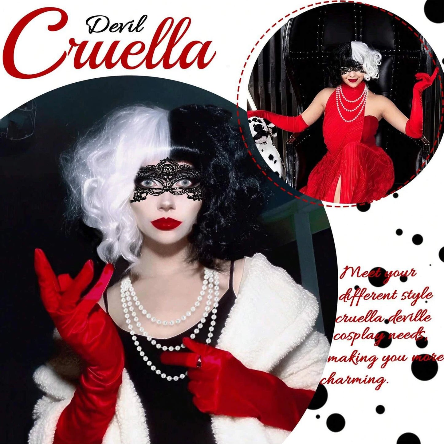 Disfraz de Cruella (9 piezas)