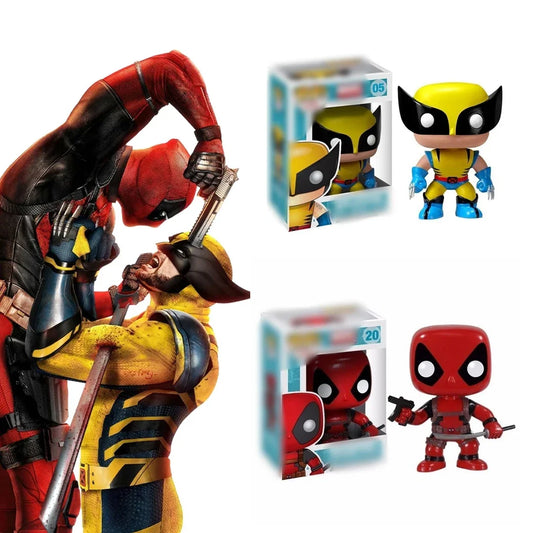 Figuras de acción de la película Deadpool y Wolverines.