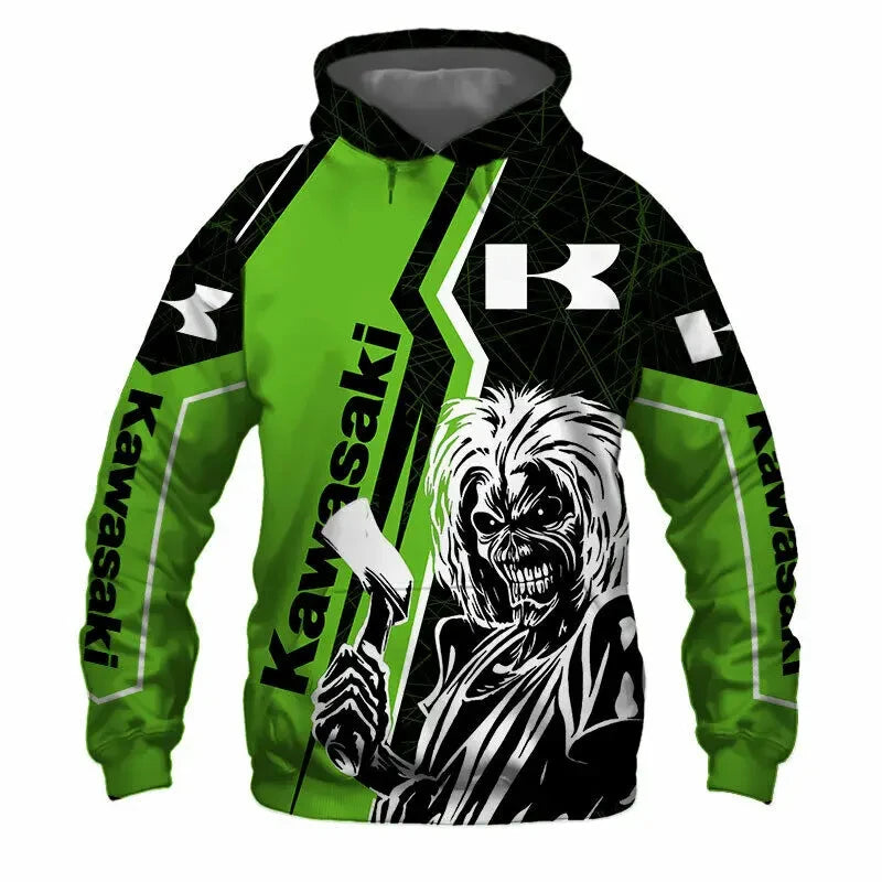 Sudadera con capucha Patrón impreso Kawasaki