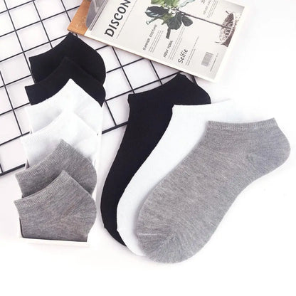 Pack de Calcetines de algodon Tobilleros para Mujer. Colores Blanco y Negro, 10 y 5 Pares.