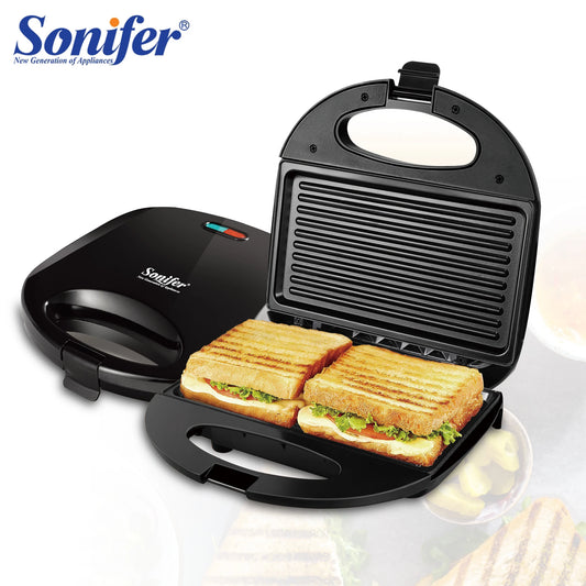 Wafflera eléctrica de 750W. Cocina sándwiches como chef.