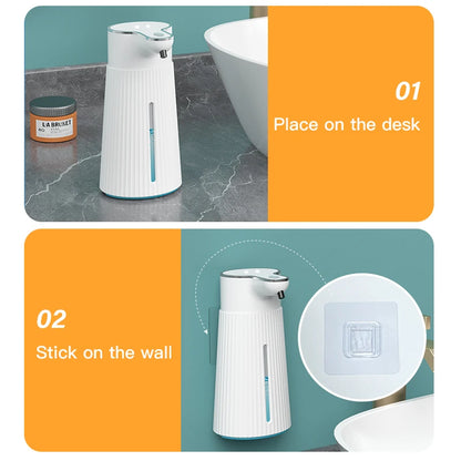 Dispensador automático de jabón de espuma para baño, inteligente con carga USB.