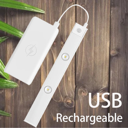 Luz Led con Sensor de movimiento recargable por USB para armario de cocina y hogar.