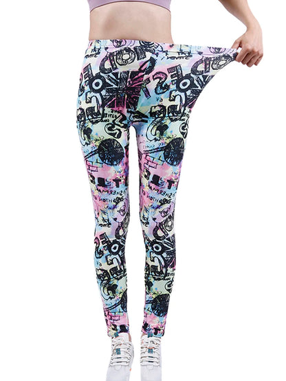 Leggins estampados de alto estiramiento estilos variados