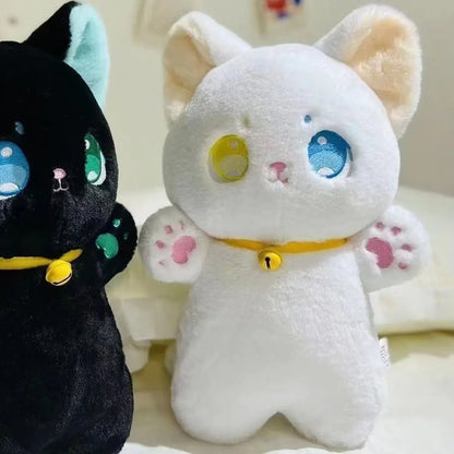 Juguete de peluche de gato blanco y negro de 25 cm