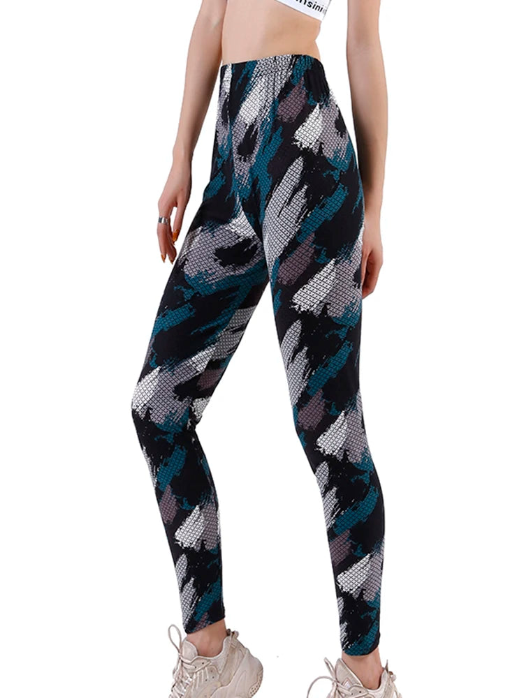 Leggings De Cuadros Estampados Push Up