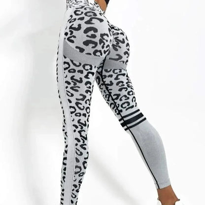 Pantalones de yoga sin costuras de leopardo