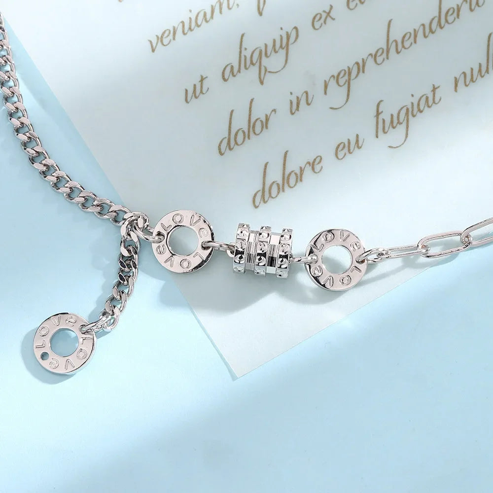 Pulsera pequeña con dije de circonita de plata esterlina 925 coreana