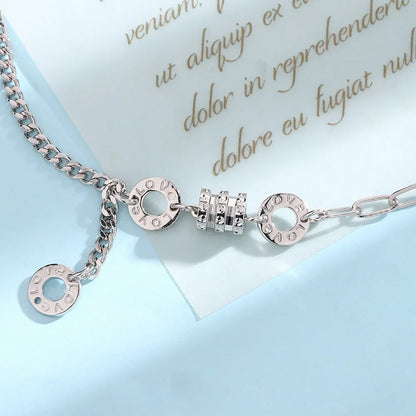 Pulsera pequeña con dije de circonita de plata esterlina 925 coreana