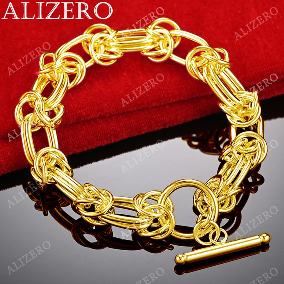 Pulsera entrelazada con anillos de oro de 18 K