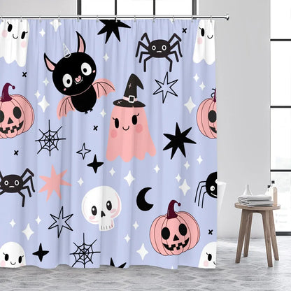 Cortinas de ducha de dibujos animados de Halloween