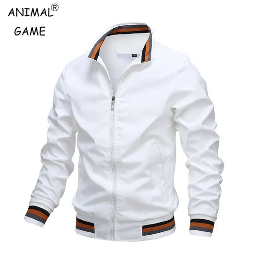 Chaqueta casual con cremallera con cuello alto