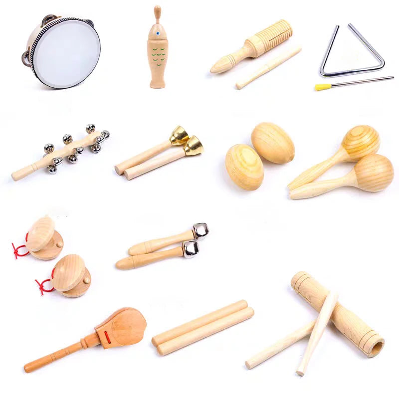 Instrumentos musicales para bebé de 1, 2 y 3 años, juguetes de madera Montessori