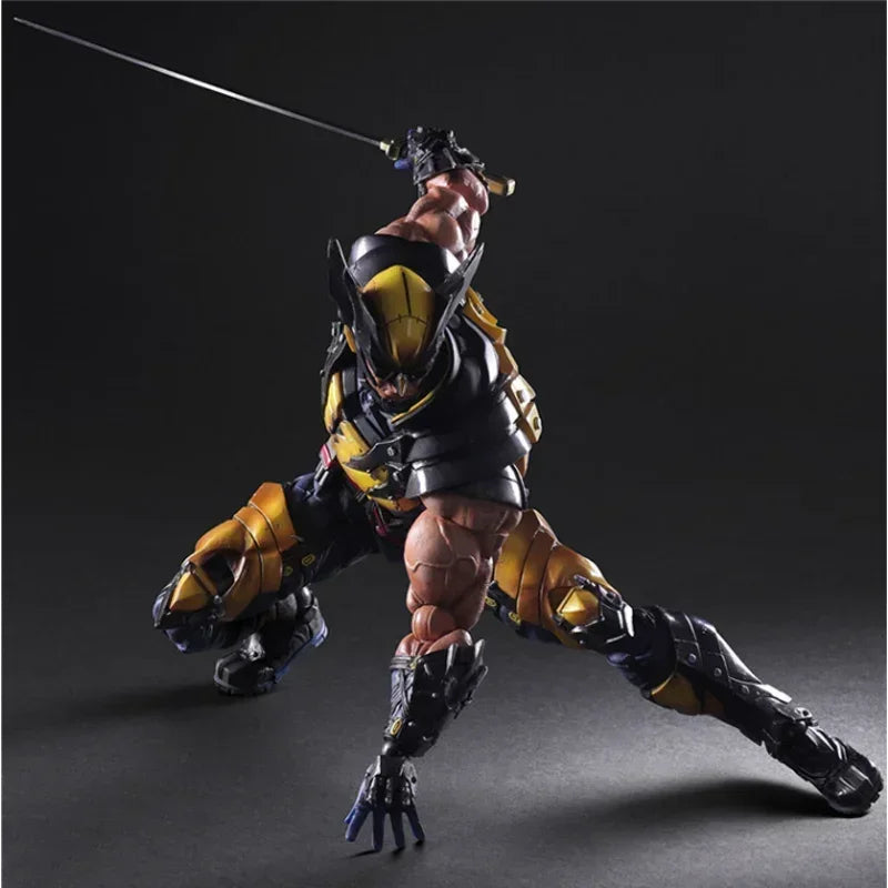 Figura de acción de Wolverine X-Men modificada de Marvel, modelo con armas y cabezas reemplazables, 26 cm.