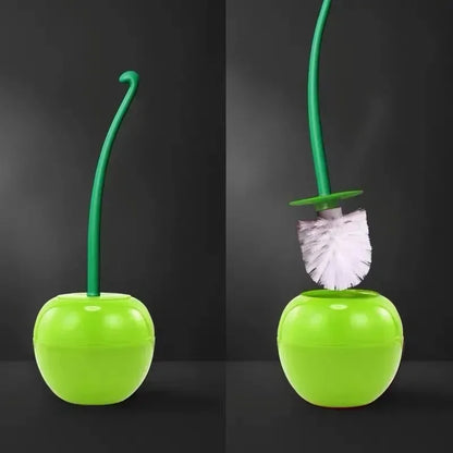 Cepillo de limpieza para baño con soporte, con forma de cereza