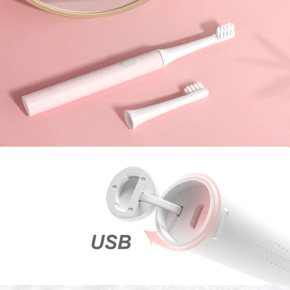 Cepillo de dientes eléctrico T100, dispositivo inteligente, recargable por USB.