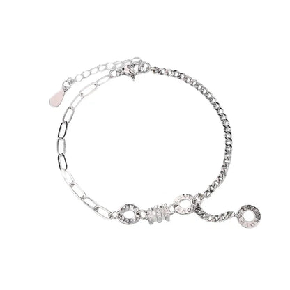 Pulsera pequeña con dije de circonita de plata esterlina 925 coreana