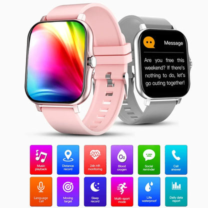 Reloj inteligente con pantalla HD, Bluetooth, llamadas, compatible con Android y iOS