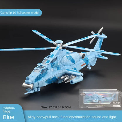 Helicóptero recto 1: 28, 10 brazos, modelo de aleación, hélice de retorno de sonido ligero