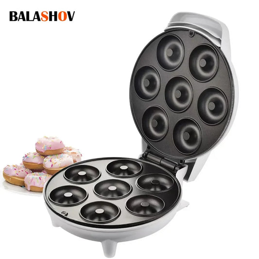 Mini parrilla eléctrica para hacer rosquillas, portátil de 1200W, antiadherente.