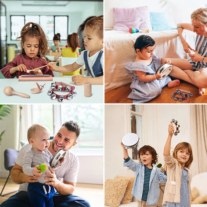 Instrumentos musicales para bebé de 1, 2 y 3 años, juguetes de madera Montessori